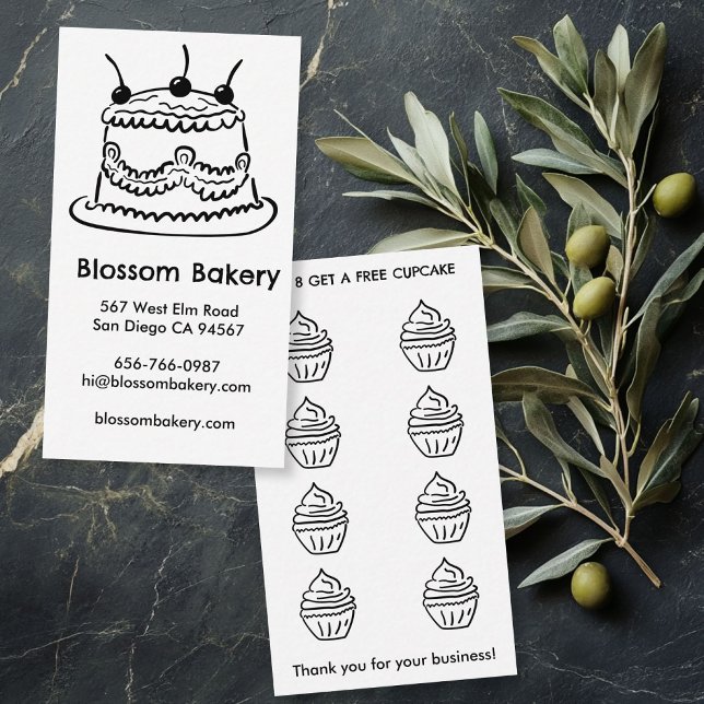 Cake Cupcake Bakery Dessert Catering Rewards  Loyalty Card (Cake Cupcake Bakery Dessert Catering Rewards Loyalty Card
)