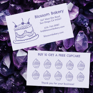 Cake Cupcake Bakery Dessert Catering Rewards Loyalty Card