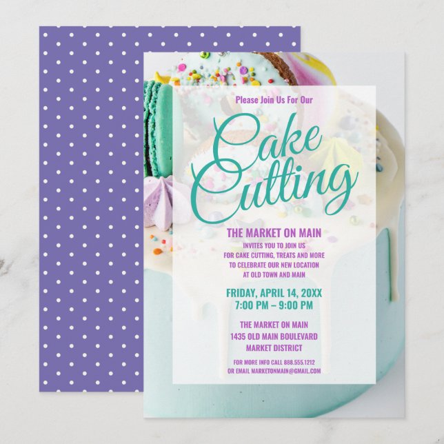 Cake Cutting Celebration | Company Event Invitation (Front/Back)