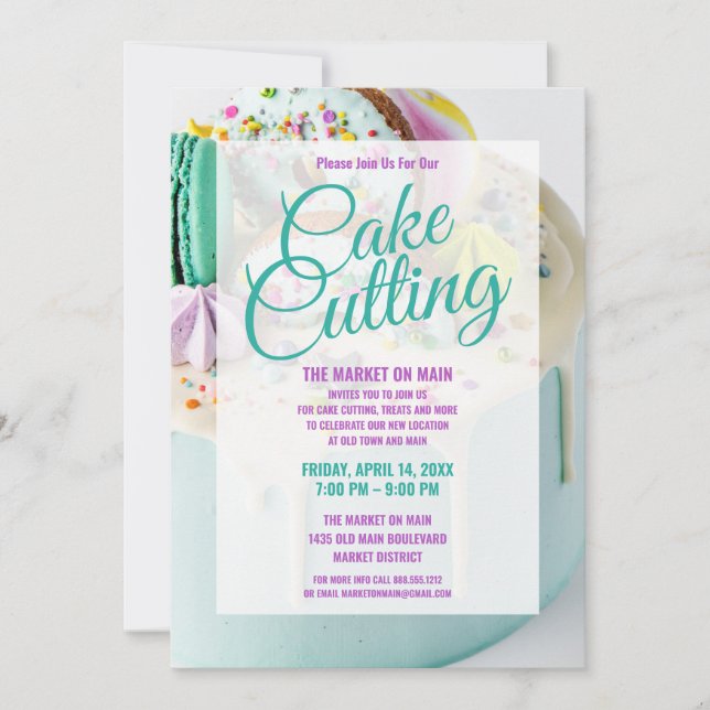 Cake Cutting Celebration | Company Event Invitation (Front)