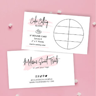 Cake Cutting Guide 5" Round Wedding Cake Portions Enclosure Card
