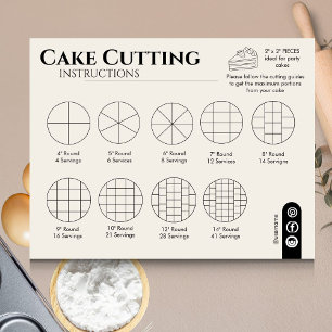 Cake Cutting Guide Round Wedding Simple Card