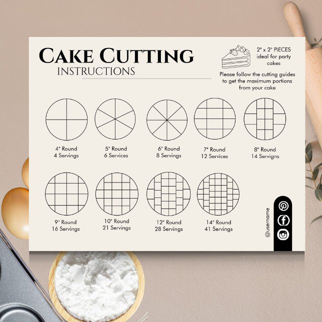 Cake Cutting Guide Round Wedding Simple Card (Cake Cutting Guide Round Wedding Simple Note Card)