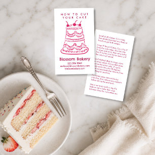 Cake Cutting Instructions Bakery Dessert Wedding  Business Card