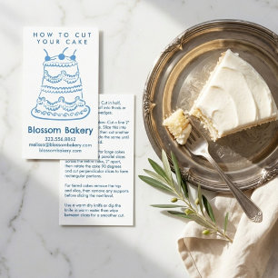 Cake Cutting Instructions Bakery Dessert Wedding Business Card