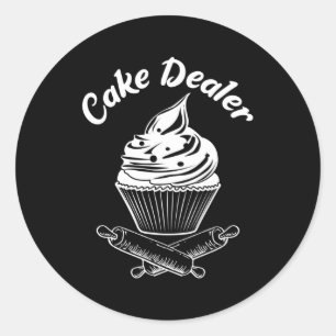 Cake Dealer Cupcake Baker Baking Love Kitchen Classic Round Sticker