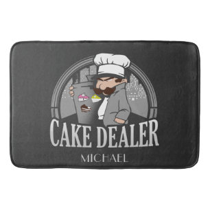 Cake Dealer Funny Bakery Owner Gag Bath Mat