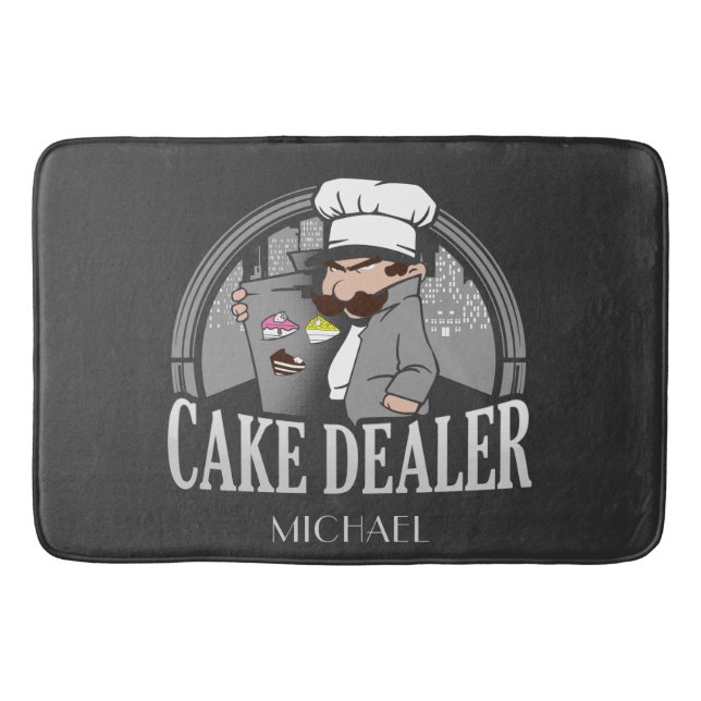 Cake Dealer Funny Bakery Owner Gag Bath Mat (Front)