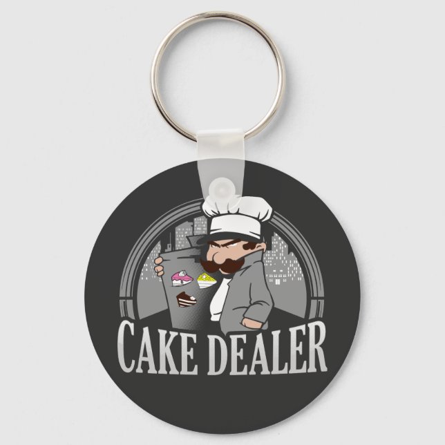 Cake Dealer Funny Bakery Owner Gag Key Ring (Front)