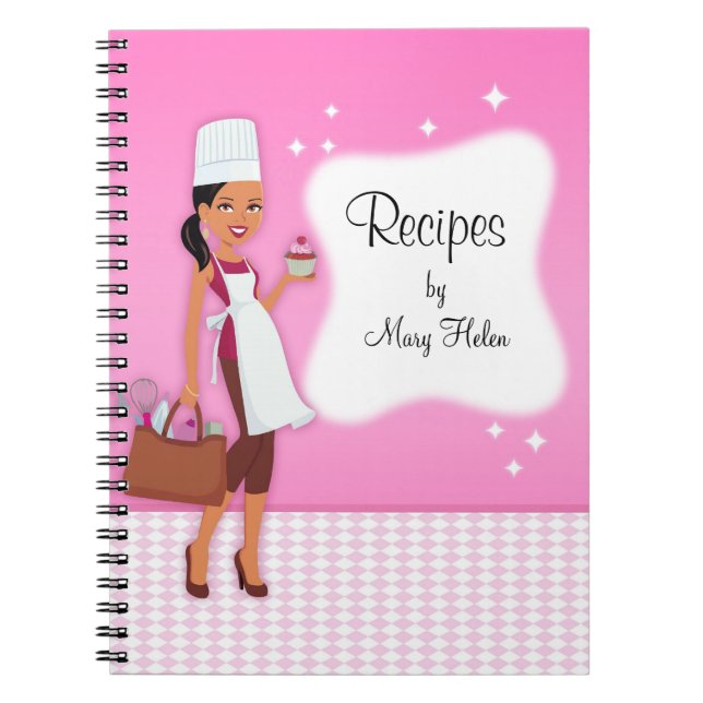 Cake Decor Baker Theme Recipe Jounal Notebook (Front)