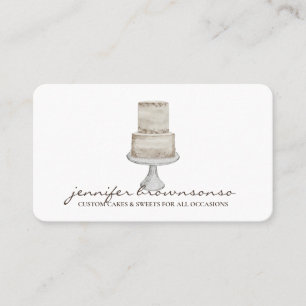 Cake Decor Simple Ivory Pastry Business Card