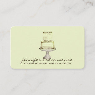 Cake Decor Simple Pastry yellow Business Card
