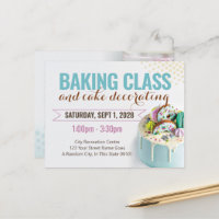 Cake Decorating Class | Baking | Postcard Template