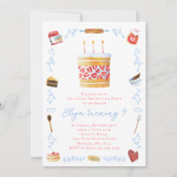 Cake Decorating Invitation - Baking Birthday Party
