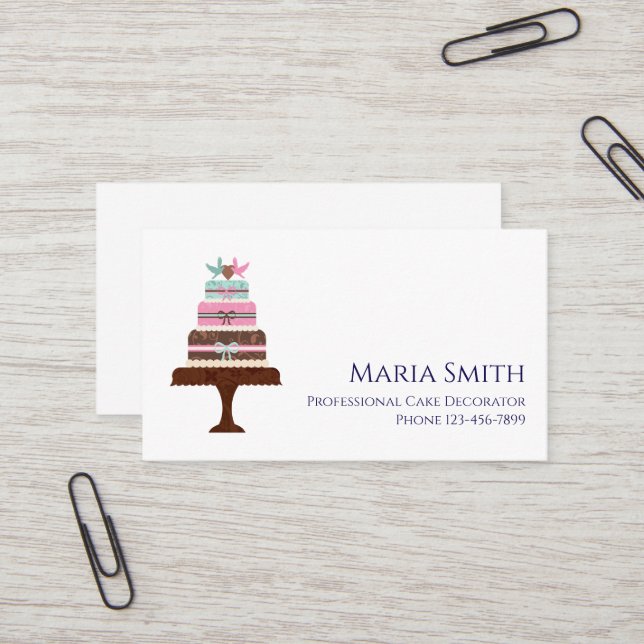 Cake Decorator Baker Bakery Business Card (Front/Back In Situ)