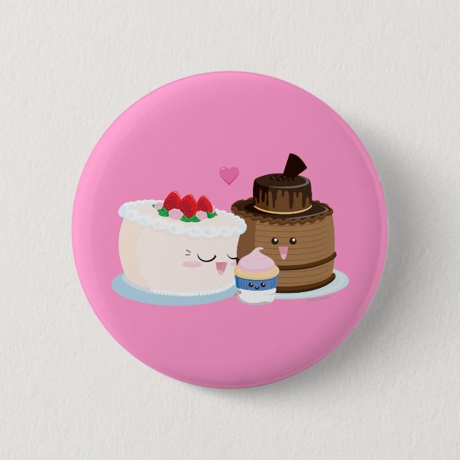 Cake Family 6 Cm Round Badge (Front)