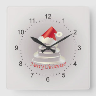Cake for Santa Square Wall Clock