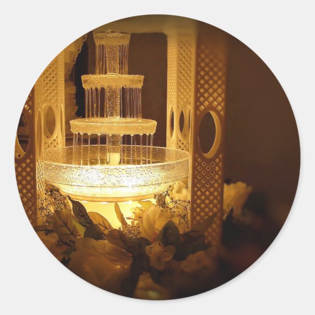 cake fountain classic round sticker (Front)