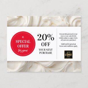 Cake Frosting Bakery Baker Custom Coupon Discount Postcard