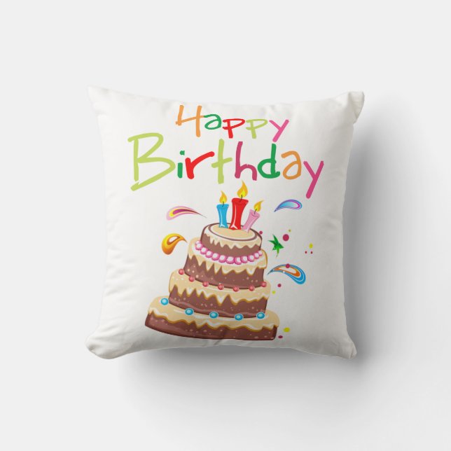 Cake Happy Birthday Cushion (Front)