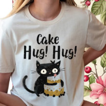 Cake Hug-Funny Black Whimsical Cat-Birthday Cake