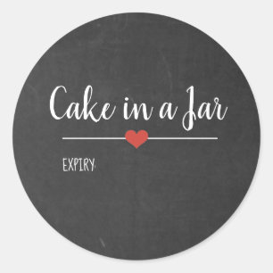 Cake in a Jar black chalkboard custom Classic Round Sticker
