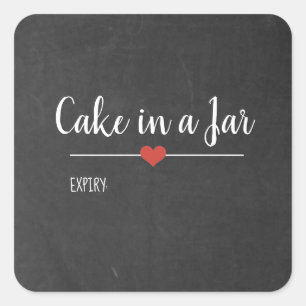 Cake in a Jar black chalkboard  Square Sticker