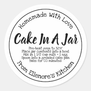 Cake In A Jar Classic Round Sticker