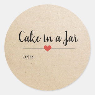 Cake in a Jar kraft script custom Classic Round St Classic Round Sticker