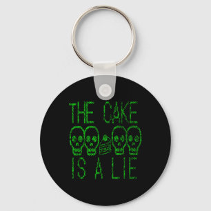 Cake Is A Lie Video Game Graphic Gamer Meme Gaming Key Ring