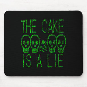 Cake Is A Lie Video Game Graphic Gamer Meme Gaming Mouse Mat