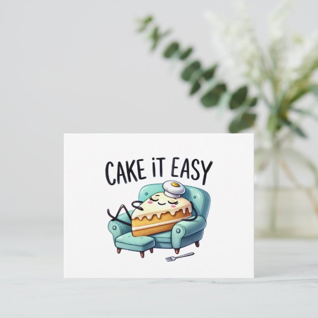 Cake It Easy - Relaxing Cake  Postcard (Standing Front)