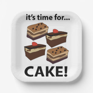 Cake It's Time For Cake Party Paper Plate