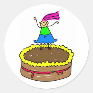 Cake Kid Classic Round Sticker