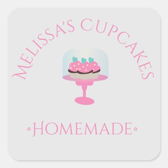 Cake  Logo Cupcakes Stickers Homemade Bakery  (Front)