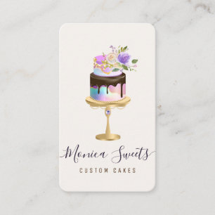 cake logo custom cake bakery pastry personalised business card