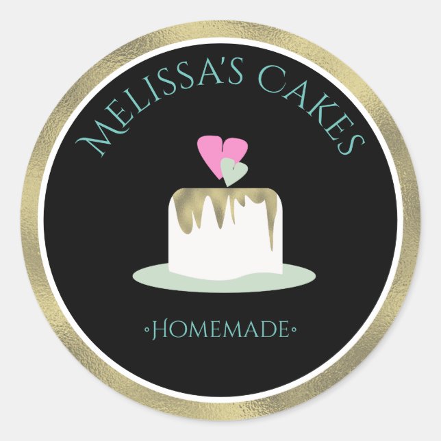 Cake Logo Stickers Fondant Wedding Cake (Front)