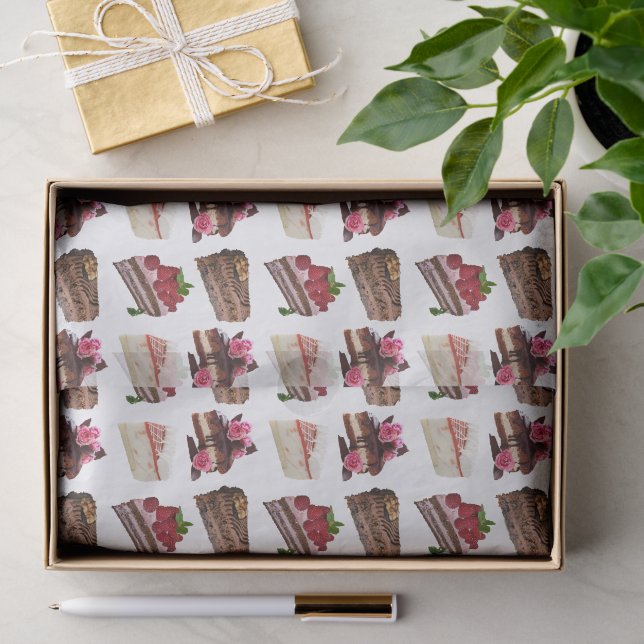 Cake Lovers Delicious Desserts Pattern Tissue Paper (Gift)