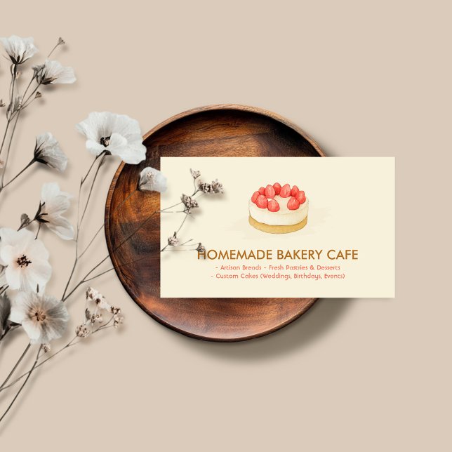 Cake Maker Cookies Birthday Bakery Minimal Business Card (Creator Uploaded)