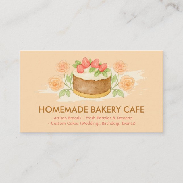 Cake Maker Cookies Event Bakery Cafes Business Card (Front)