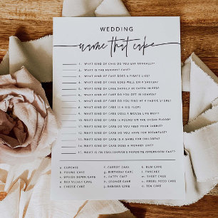 Cake Match Bridal Shower Games Party Activity Card