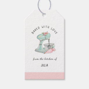 Cake mixer "baked with love" gift tags