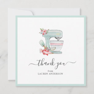 Cake mixer Bridal Shower Square Thank you  Card