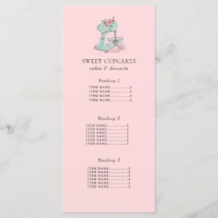 Cake Mixer Pink Bakery  Menu