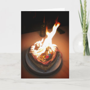 Cake on fire card