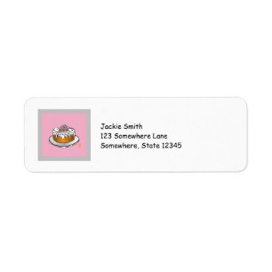 Cake on Pink Return Address Label