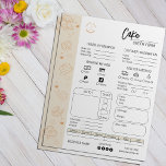 Cake Order Form Bakery Small Business Wedding Cake Flyer<br><div class="desc">Elevate your bakery business with our elegant, customisable order form template, featuring golden bakery icons on a sophisticated warm beige background. This template helps you efficiently track and manage your bakery orders, estimate payment methods (cash or electronic), define cake shapes, and much more, simplifying the ordering process for both you...</div>
