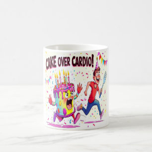 Cake Over Cardio Funny Birthday Coffee Mug