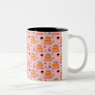 Cake Pastry Dessert Pattern Two-Tone Coffee Mug