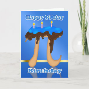 Cake Pi Day 3.14 March 14th Birthday Card
